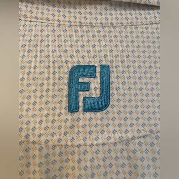 FootJoy Golf Polo Shirt Mens Large Geo Print Performance Short Sleeve Size Large - Picture 6 of 11